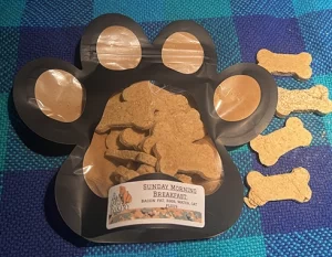 Sunday Morning Breakfast treats contain: bacon fat, eggs, oatmeal flour and water.