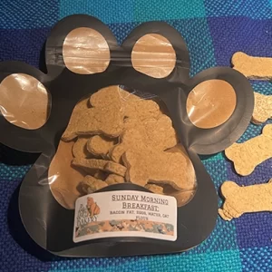 Sunday Morning Breakfast treats contain: bacon fat, eggs, oatmeal flour and water.